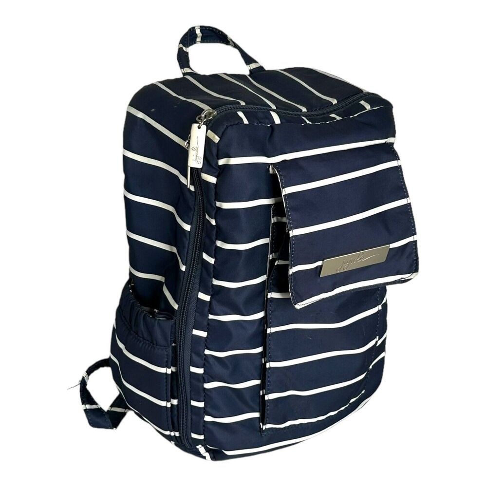 JuJuBe Diaper Backpack Coastal Collection MiniBe Annapolis‎ Navy Blue Striped